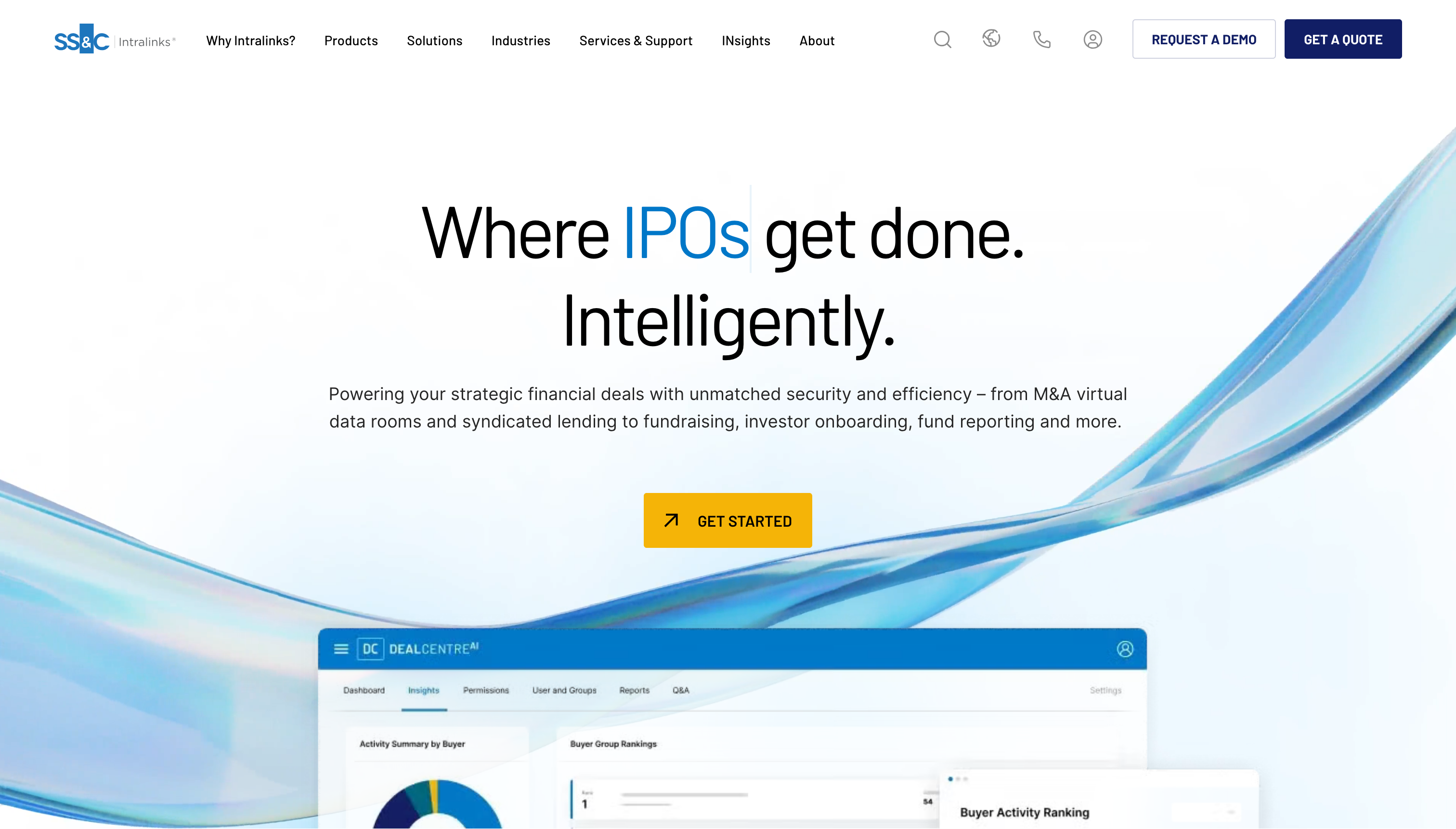 Intralinks Virtual Data Room Homepage