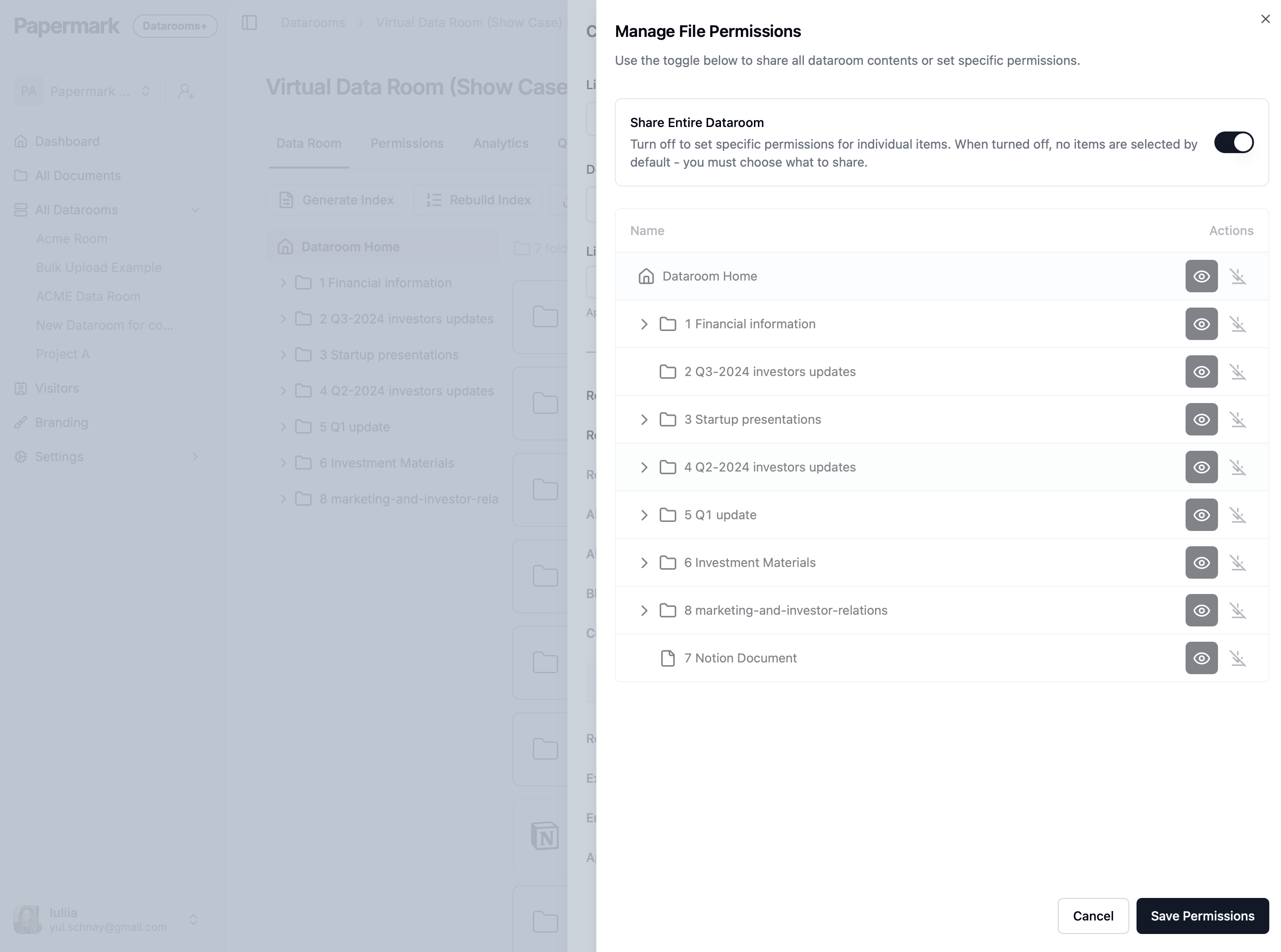 Permission strategy settings